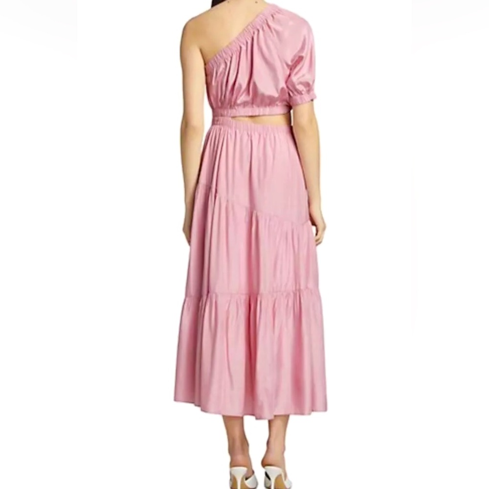 MOON RIVER Anthropologie one shoulder pink cut out tiered maxi dress - Picture 2 of 8